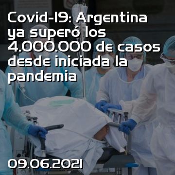 Covid-19: Argentina ya superó los 4.000.000 de casos desde iniciada la pandemia